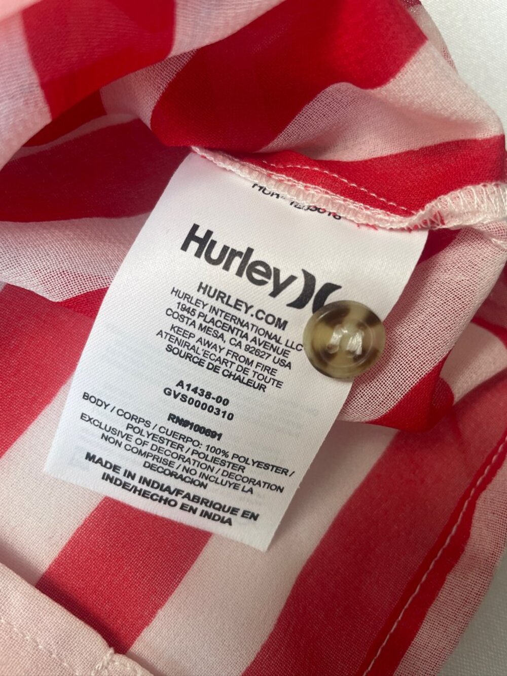NWT Hurley Women's Medium Patriotic Red White Blue Plaid Sleeveless Top RWB tank - Picture 7 of 9
